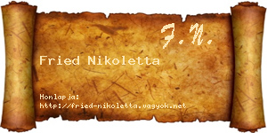 Fried Nikoletta névjegykártya
